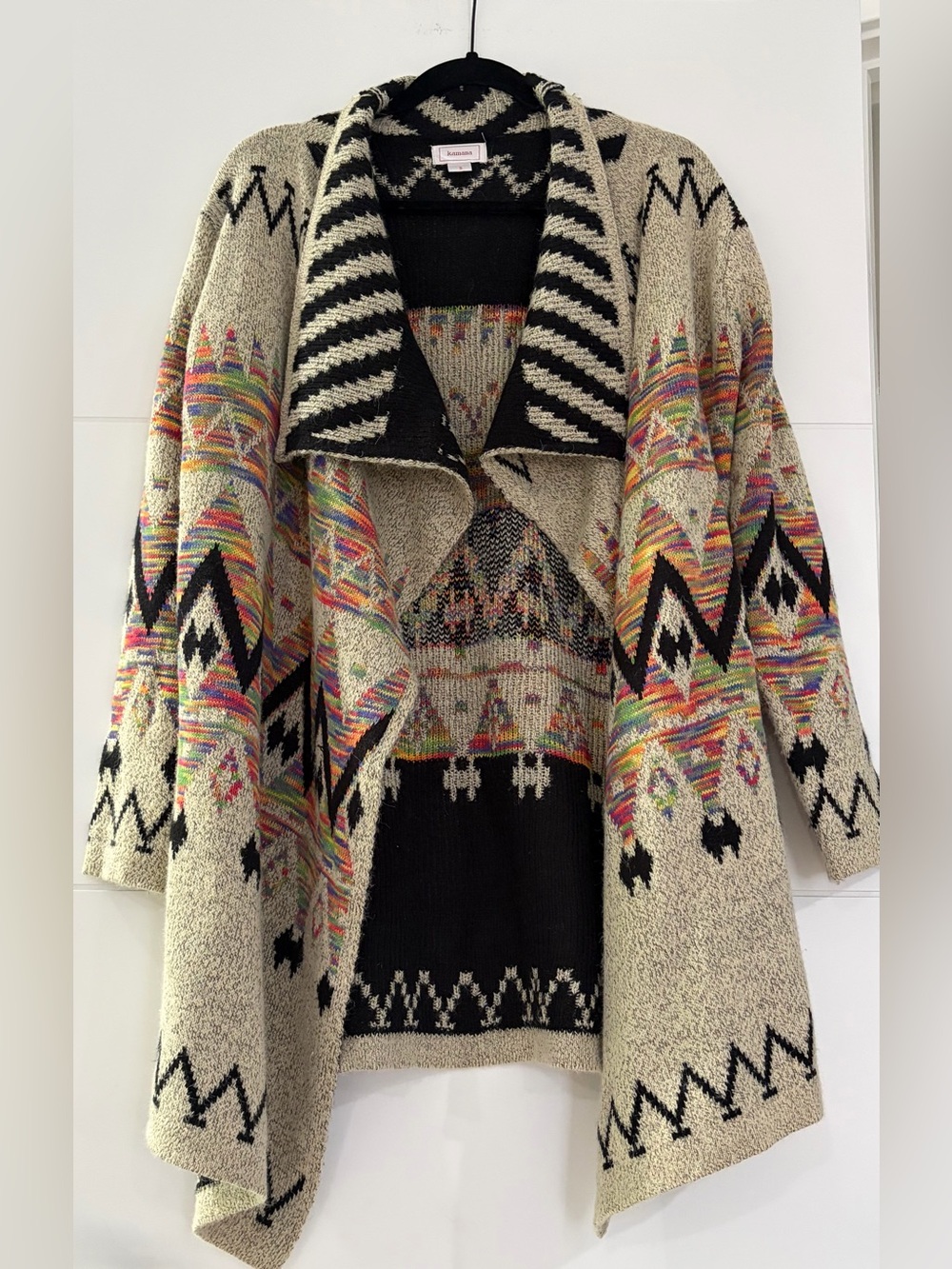 Kamana Patterned Sweater Cardigan, Women’s Oversized Small Long Sleeve Sweater